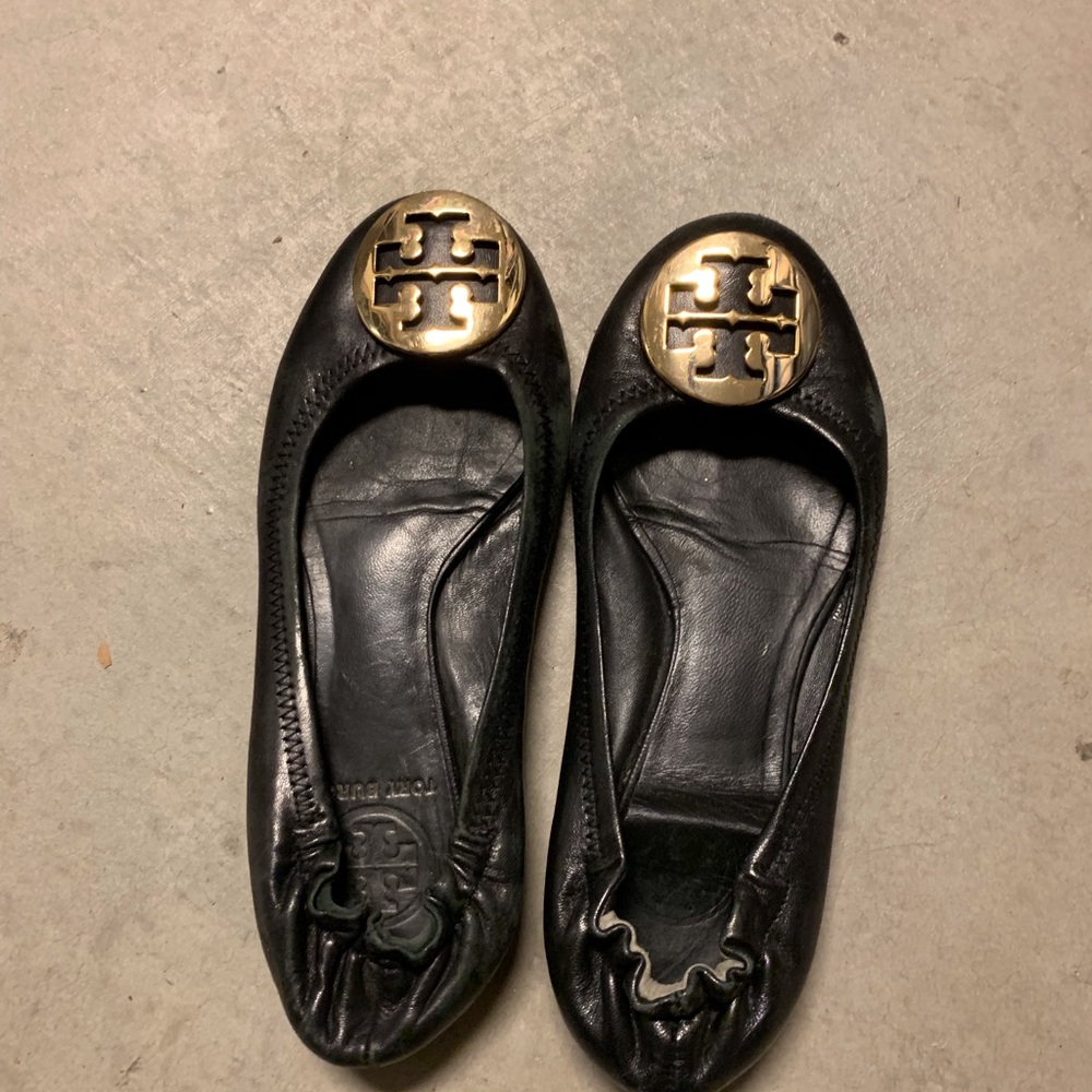 Tory Burch black and gold flats. Size 5.5